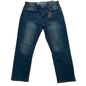 Vintage Genes Black Jeans Mens 32x30 Relaxed Fit Blue Denim French Terry Comfort